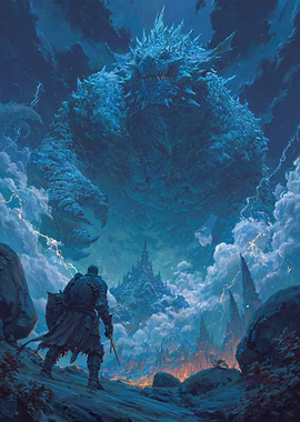 Epic Dragon Battle Scene