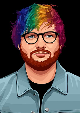 Ed Sheeran with Rainbow Hair