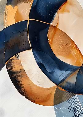 Abstract Gold and Blue Swirls