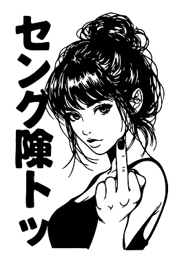 Anime Girl Flipping Off