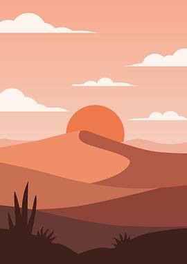 Desert Sunset Landscape