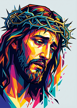 Jesus Christ Crown of Thorns Pop Art