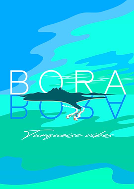 Bora Bora Turquoise Vibes Poster