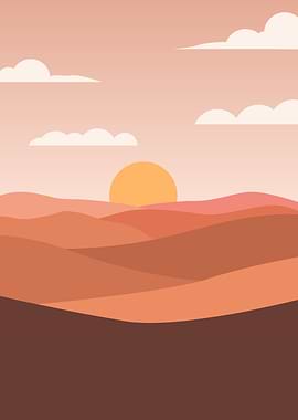 Desert Sunset Landscape