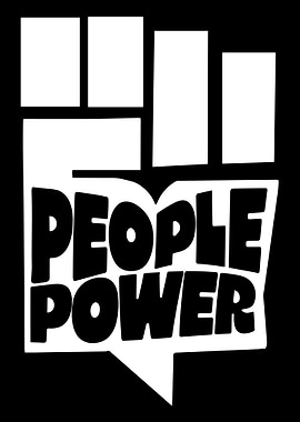 People Power Poster, Raised Fist Wall Art, Bold Activism Solidarity Print