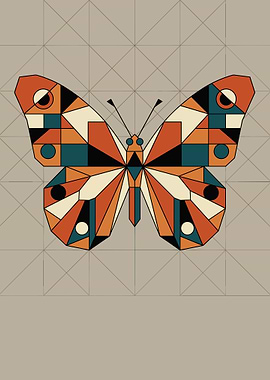 Geometric Butterfly Art
