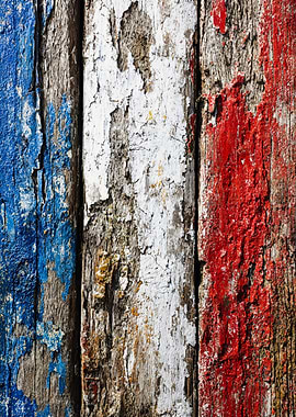 Rustic France Flag Wood Texture