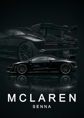 black McLaren Senna art poster
