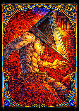 Pyramid Head Stained Glass Art