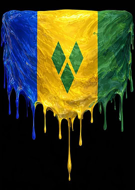 Dripping Flag of Saint Vincent and the Grenadines