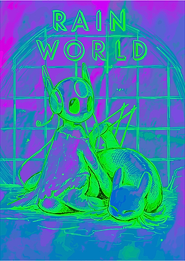 Rain World characters with text
