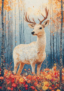 Deer in Autumn Forest