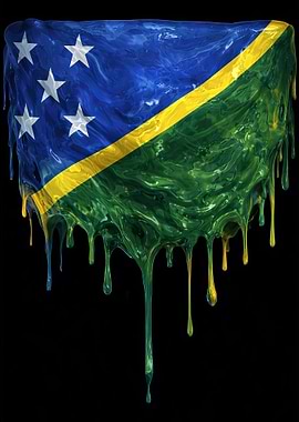 Solomon Islands Flag Dripping