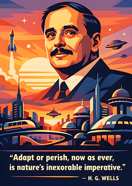 H.G. Wells Futuristic Cityscape