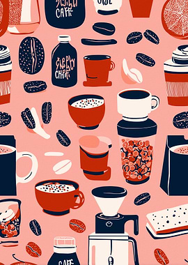 Coffee Themed Pattern