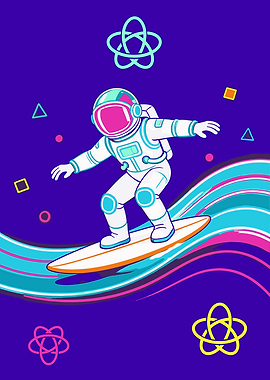 Astronaut Surfing Through Space