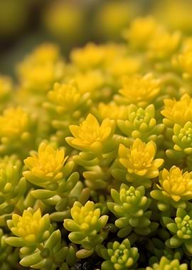 Close-up of yellow sedum flowers
