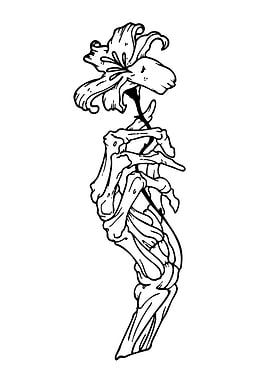 Skeleton Hand Holding a Flower