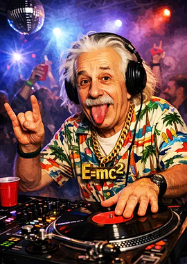 DJ Albert Einstein at a Party