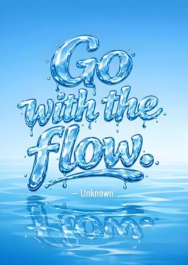 Go with the flow water text