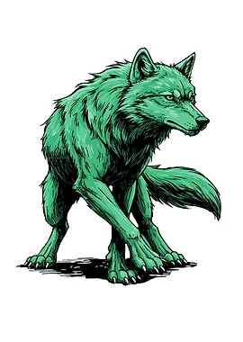 Majestic wolf in an attack pose Illustration