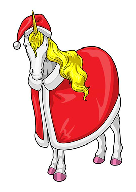 Unicorn Christmas Santa hat