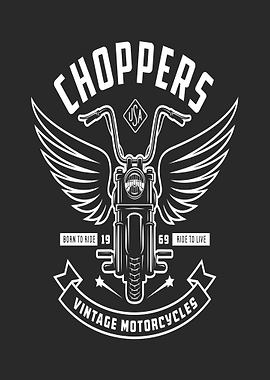 Vintage Chopper Motorcycle Emblem