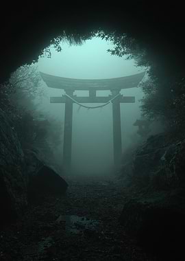 Misty Torii Gate Path