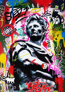 Graffiti Caesar Statue