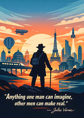 Jules Verne Quote on Imagination and Reality