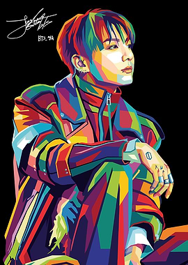 Colorful Portrait of BTS Jungkook