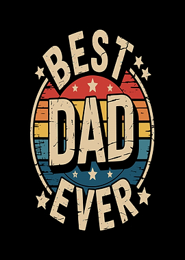 Best Dad Ever Retro Design