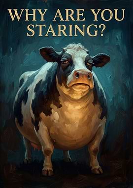 Cow asks 'Why Are You Staring?'