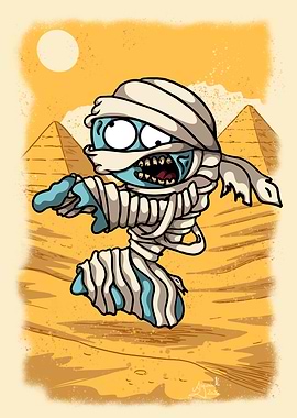 Funny Mummy in Desert