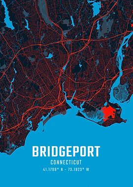 Bridgeport Connecticut City Map