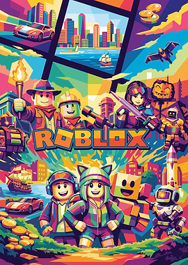 Roblox Characters and Cityscape