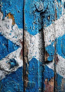 Rustic Scottish Flag Wood Texture
