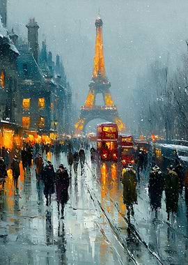 Parisian Winter Snowfall