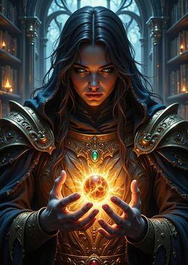 Sorceress Holding a Magical Orb