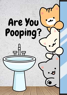 Cute Cats Peeking in Bathroom