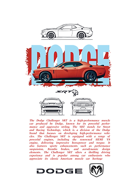 Dodge Challenger SRT Car Poster