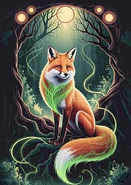 Enchanted Fox in Mystical Forest