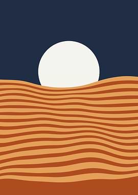 Desert Dunes Under a Full Moon