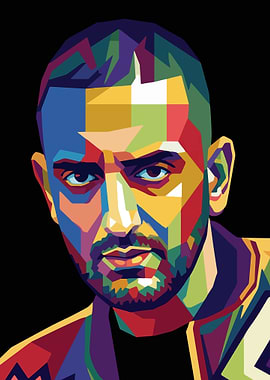 Colorful Pop Art Portrait of haftbefehl