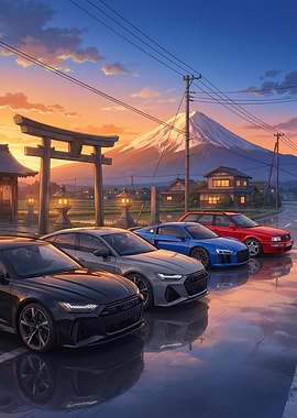 Sports Cars at Mount Fuji