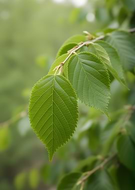 Green Leaves on a Branch
