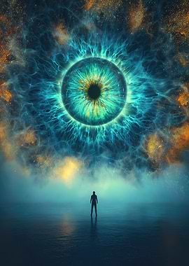 Cosmic Eye and Lone Figure