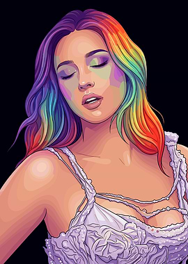 Tate McRae with Rainbow Hair