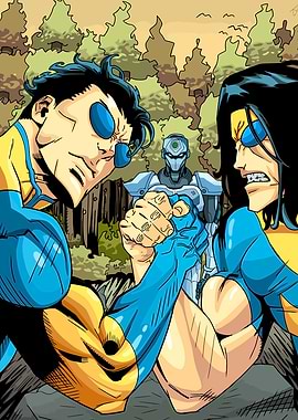 Invincible and Omni-Man Arm Wrestling