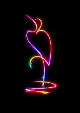 Rainbow Heart Light Painting